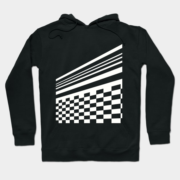 Abstract Checkerboard Racetrack Hoodie by Suneldesigns